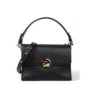 Binxie Schultertasche - Genarbtes Leder - Schwarz