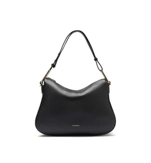Magie Schultertasche - weiche Handtasche aus genarbtem Leder - Schwarz