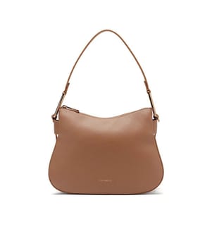 Magie Umhängetasche - weiche Handtasche aus genarbtem Leder - Nude