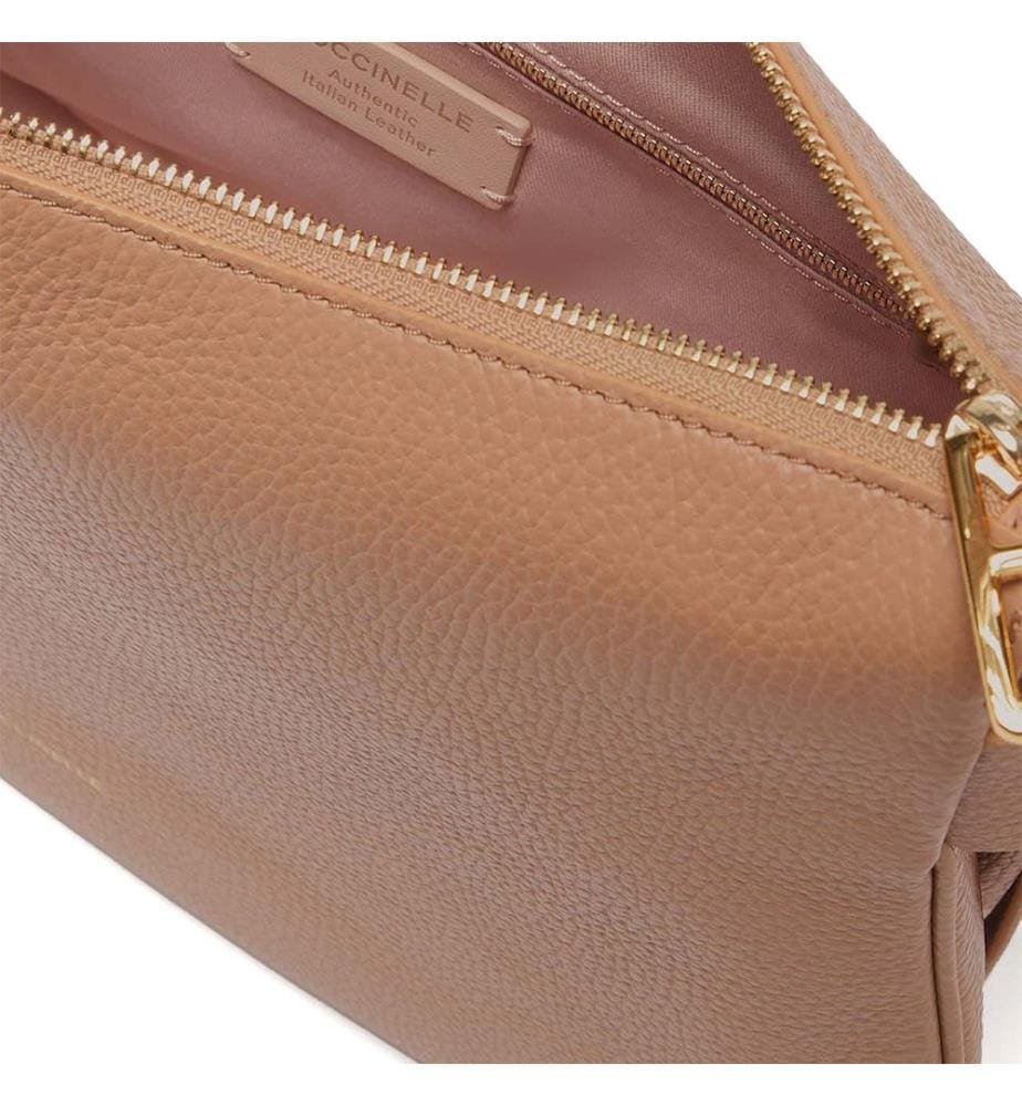 Magie Umhängetasche - weiche Handtasche aus genarbtem Leder - Nude
