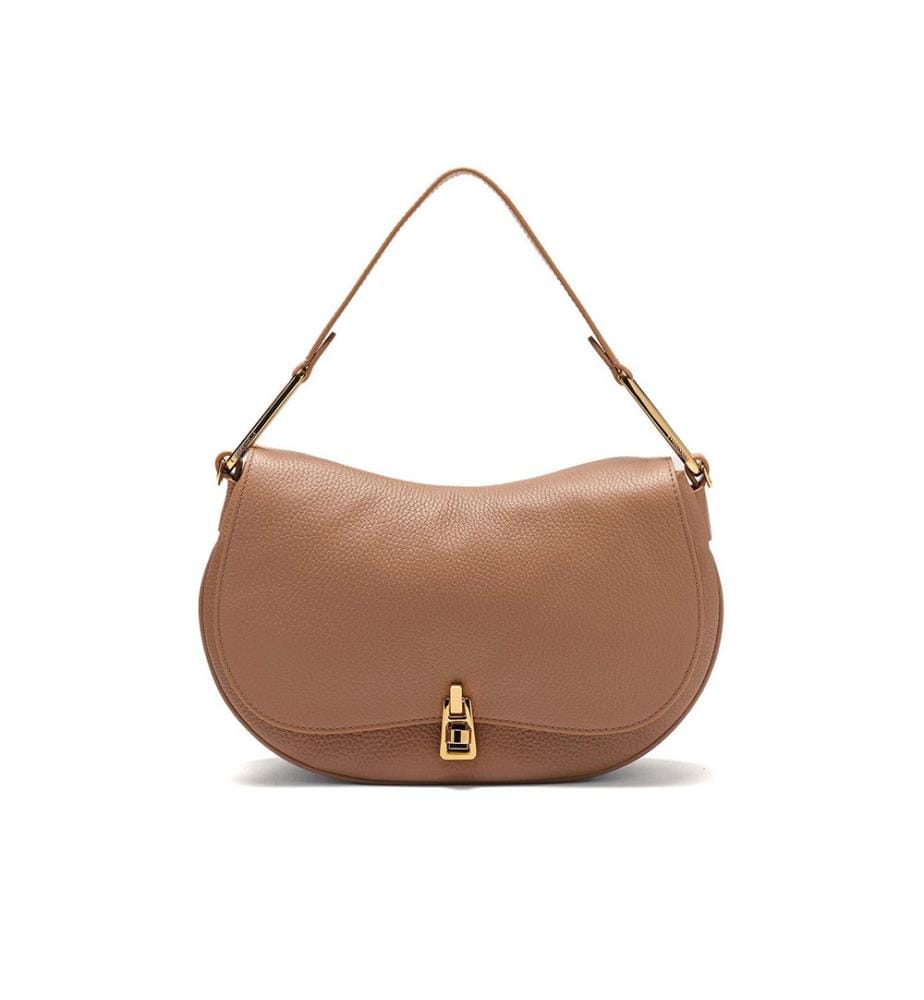Magie Umhängetasche - weiche Handtasche aus genarbtem Leder - Nude