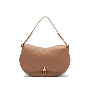Magie Umhängetasche - weiche Handtasche aus genarbtem Leder - Nude