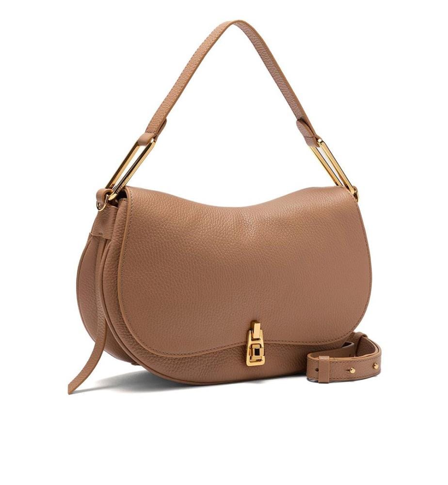 Magie Umhängetasche - weiche Handtasche aus genarbtem Leder - Nude