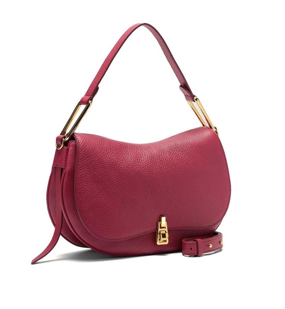 Magie Umhängetasche - weiche Handtasche aus genarbtem Leder - Sangria