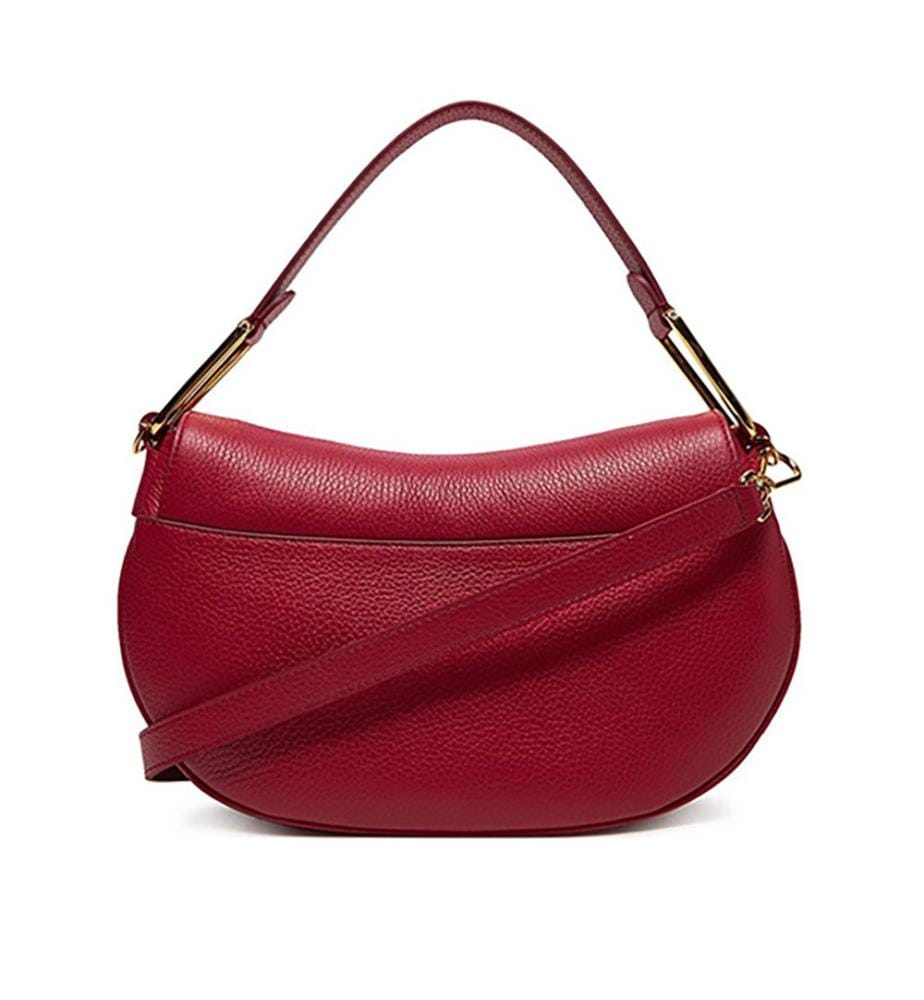 Magie Umhängetasche - weiche Handtasche aus genarbtem Leder - Sangria