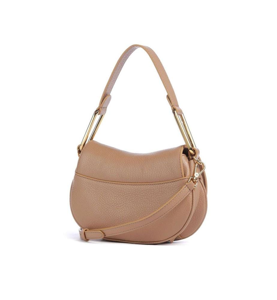 Magie Umhängetasche - weiche Handtasche aus genarbtem Leder - Nude