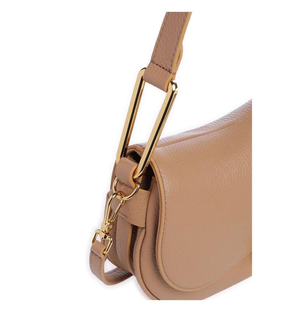 Magie Umhängetasche - weiche Handtasche aus genarbtem Leder - Nude