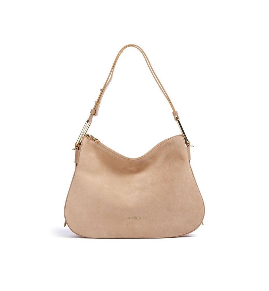 Magie Suede Bim Schultertasche - Veloursleder - Nude