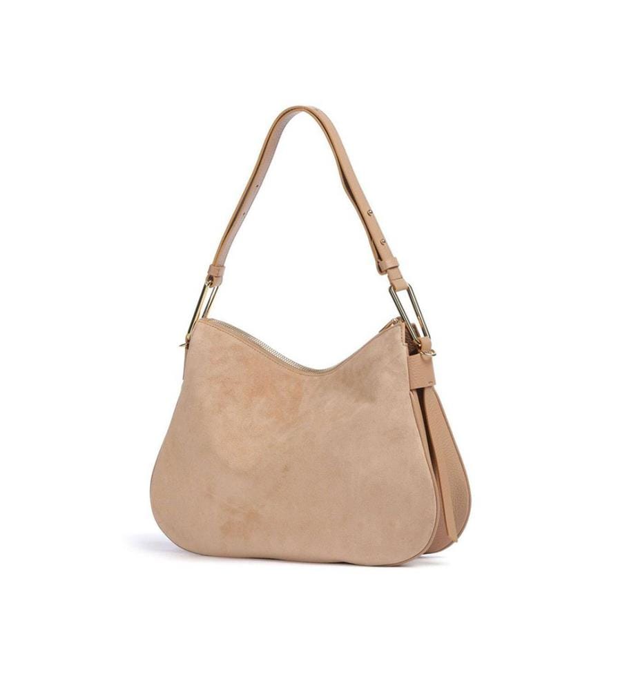 Magie Suede Bim Schultertasche - Veloursleder - Nude