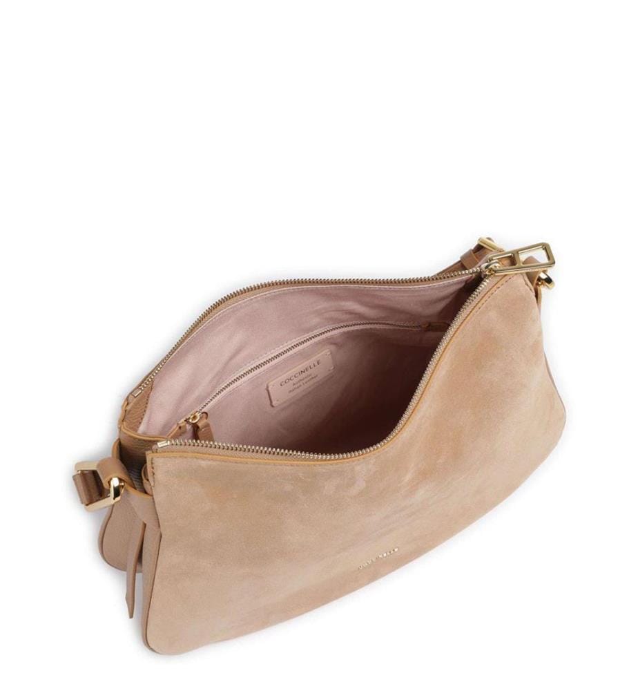 Magie Suede Bim Schultertasche - Veloursleder - Nude