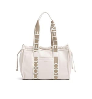 2Day Signature Tote Bag - Genarbtes Leder - Weisses Lammleder