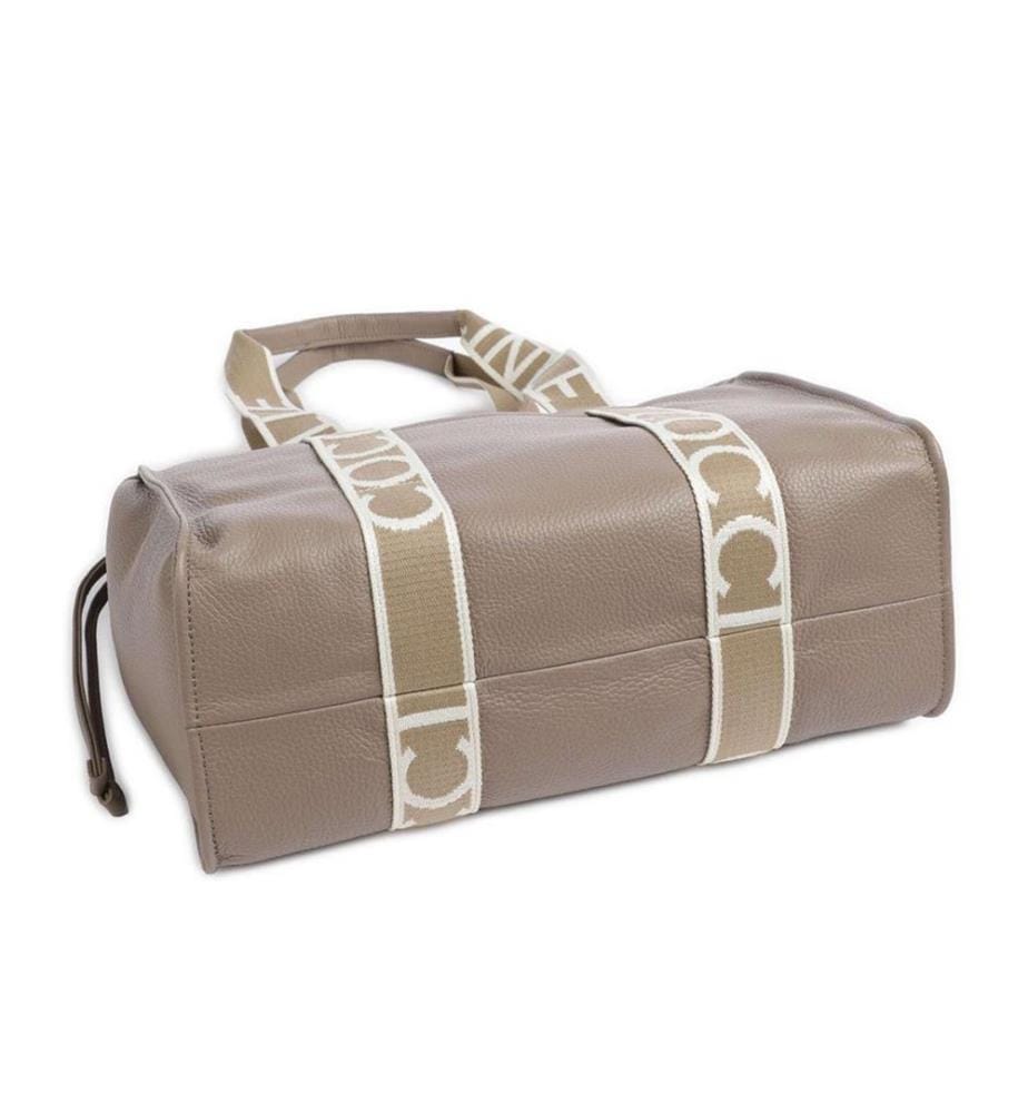 2Day Signature Tote Bag - Genarbtes Leder - Warmes Taupe