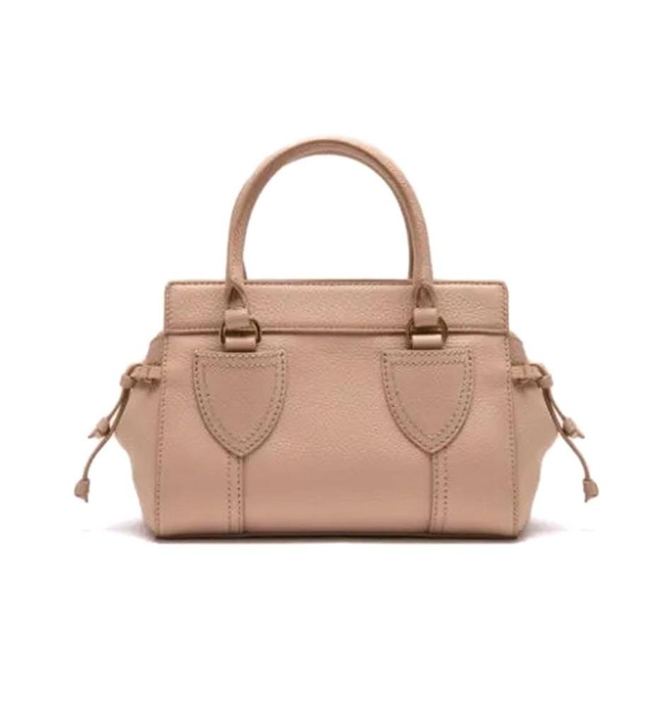 York Handtasche - Genarbtes Leder - Beige