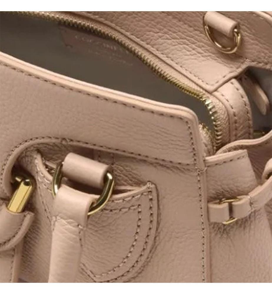 York Handtasche - Genarbtes Leder - Beige