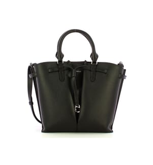 Flores Tote Bag - Genarbtes Leder - Schwarz