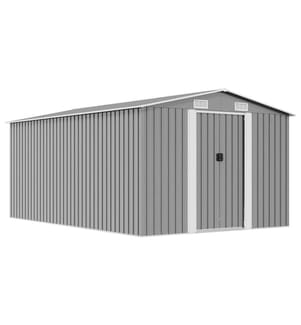 Abri de jardin 257x392x181 cm Métal Gris