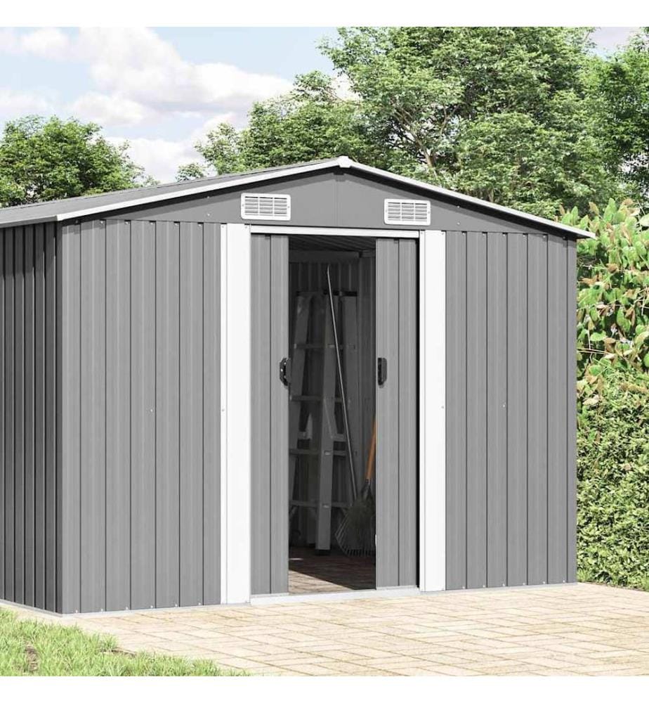 Abri de jardin 257x392x181 cm Métal Gris