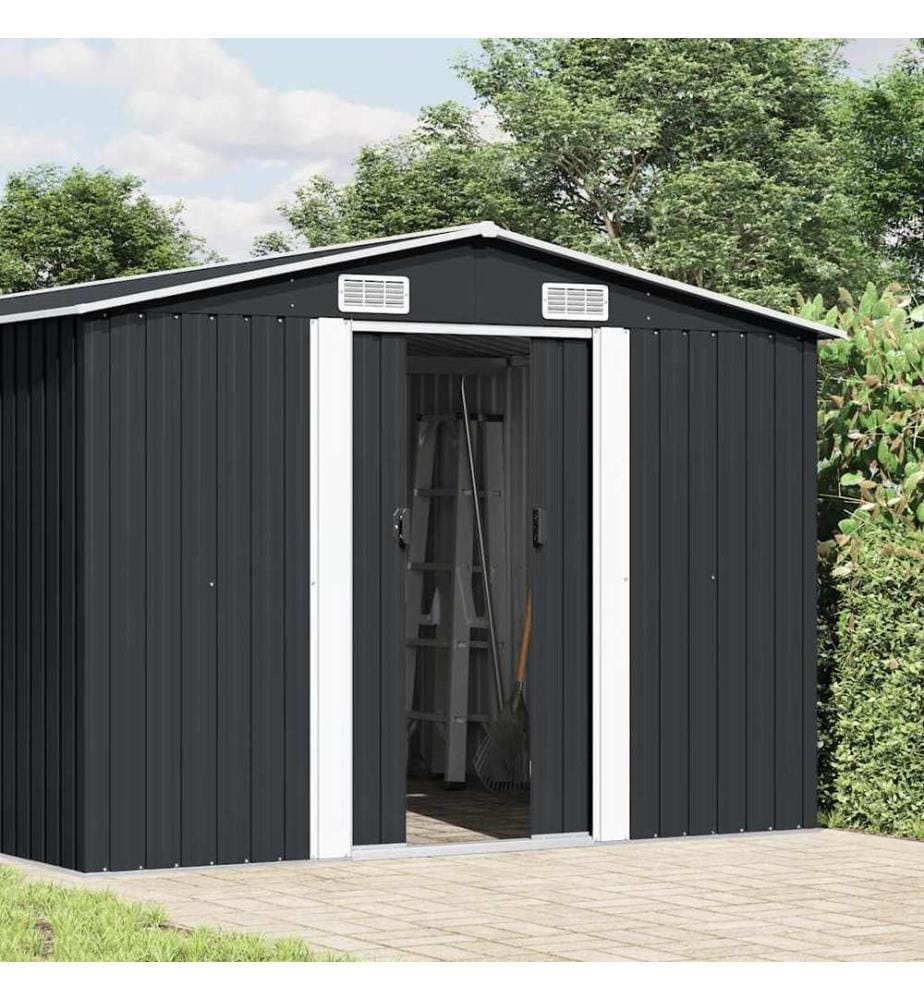 Abri de jardin 257x392x181 cm Métal Anthracite