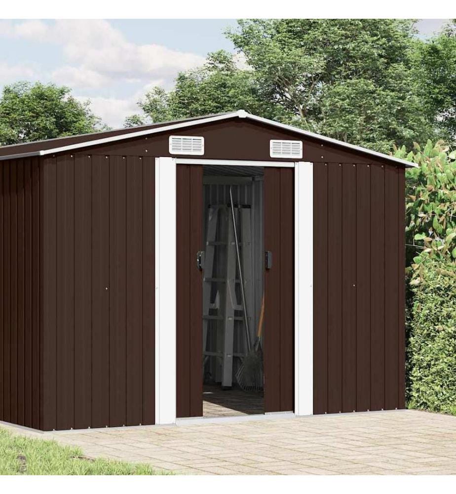 Gerätehaus 257x489x181 cm Metall Braun