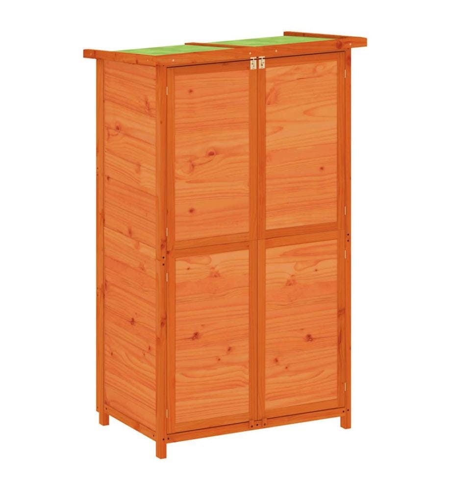 Abri à outils de jardin marron 83x57x140 cm bois massif pin