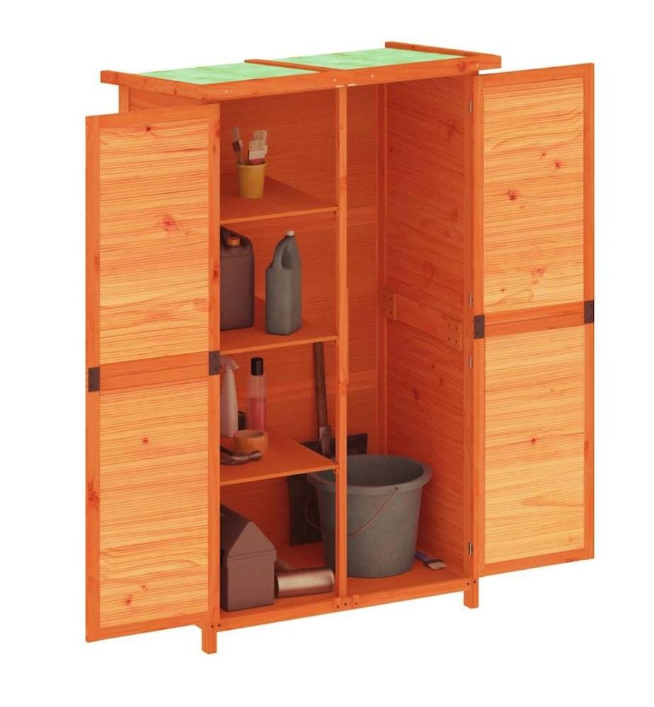 Abri à outils de jardin marron 83x57x140 cm bois massif pin