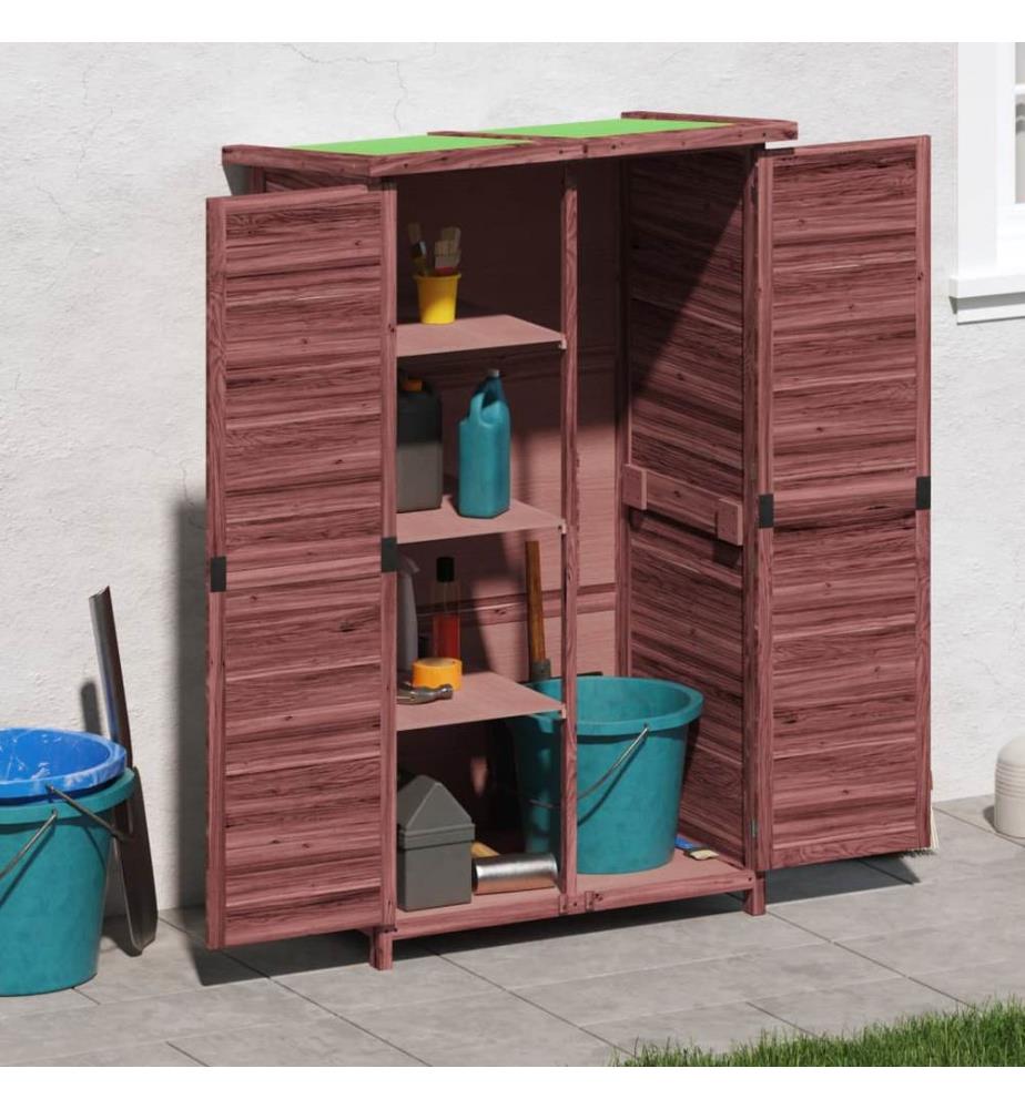 Abri à outils de jardin moka 83x57x140 cm bois massif pin