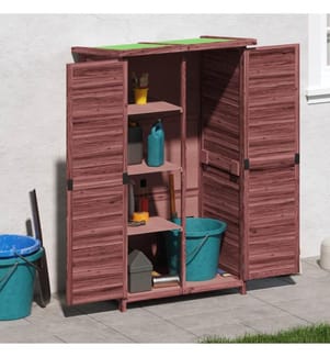 Abri à outils de jardin moka 83x57x140 cm bois massif pin