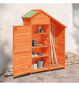 Abri à outils de jardin marron 120x53,5x170 cm bois massif pin