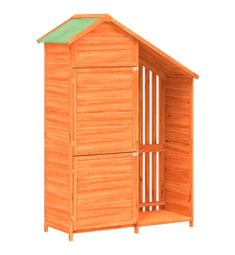 Abri à outils de jardin marron 120x53,5x170 cm bois massif pin