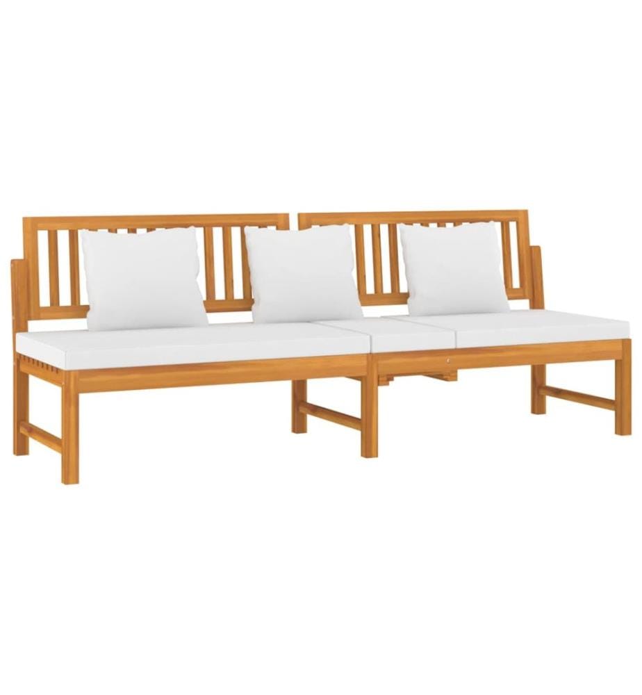 Lit de jour avec coussin crème 200x60x75cm Bois d'acacia solide