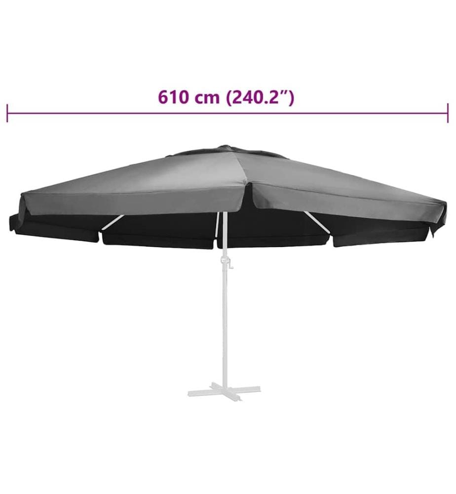 Ersatzbezug für Sonnenschirm Anthrazit 610 cm