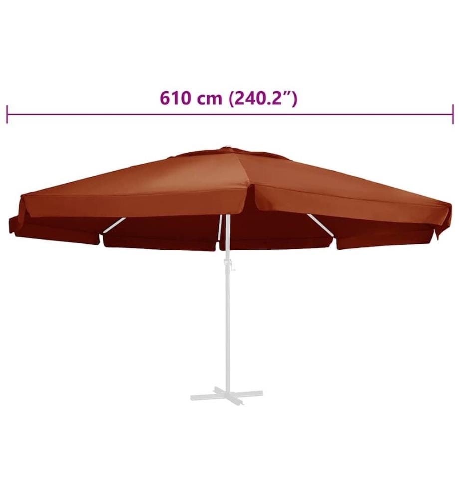 Ersatzbezug für Sonnenschirm Terracotta-Rot 610 cm