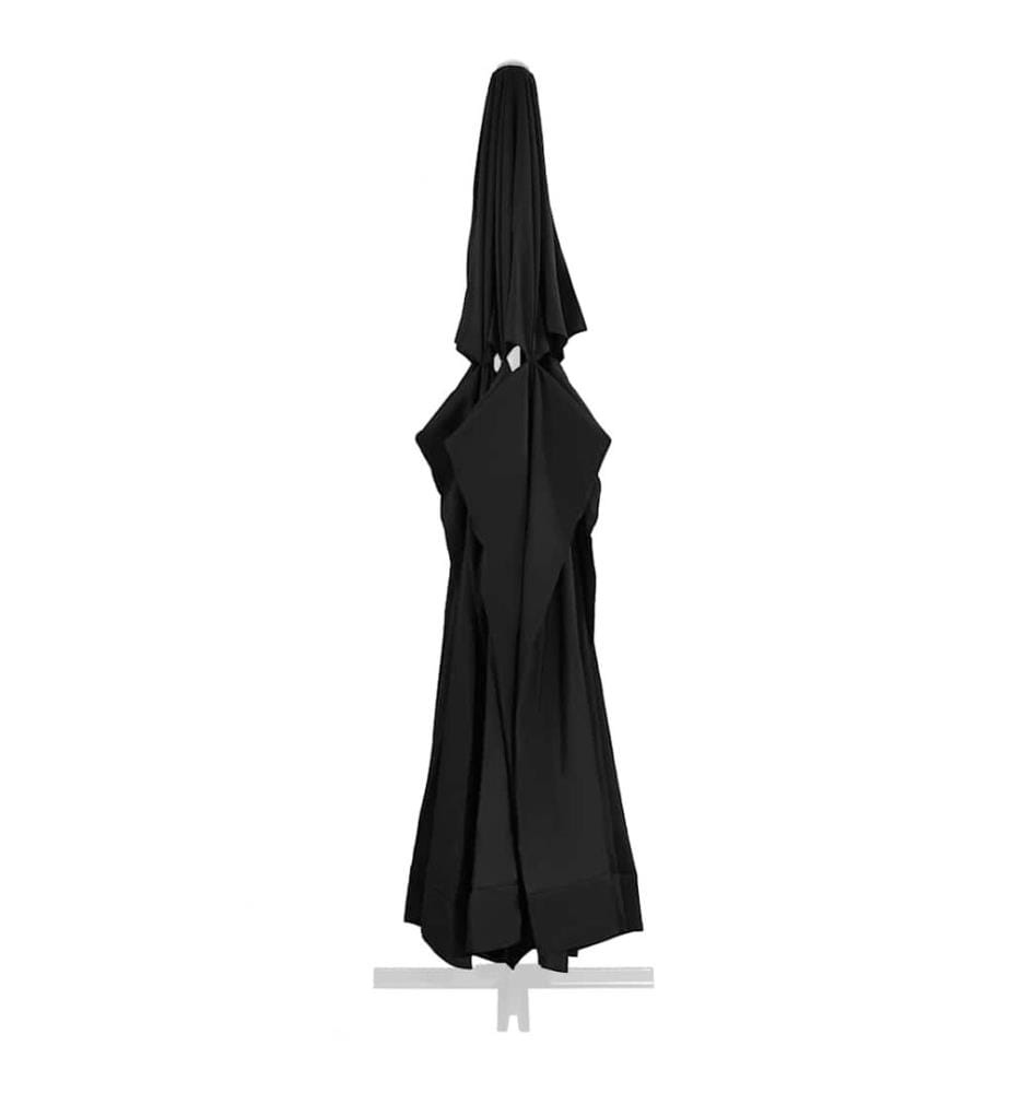 Tissu de remplacement pour parasol d'extérieur Noir 610 cm