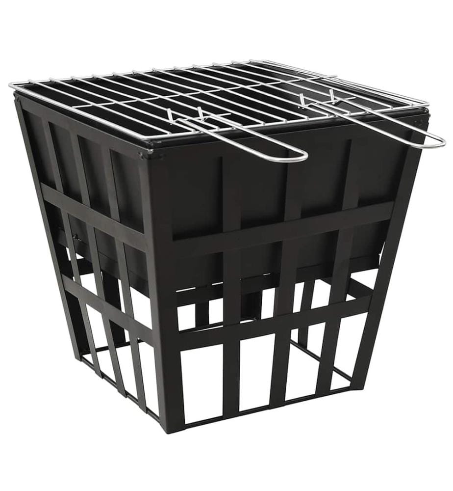 2-in-1 Feuerstelle und Grill 34x34x48 cm Stahl