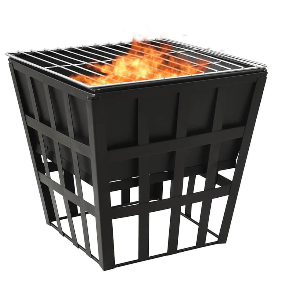 2-in-1 Feuerstelle und Grill 34x34x48 cm Stahl