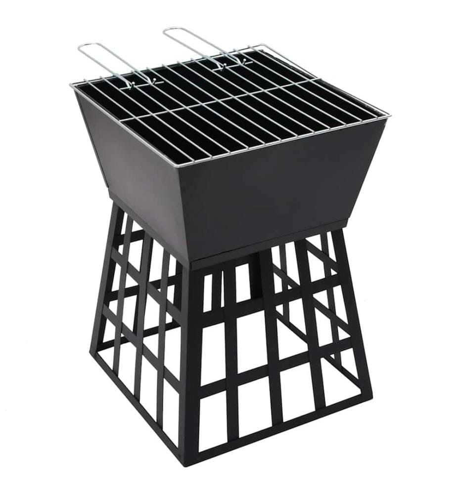 2-in-1 Feuerstelle und Grill 34x34x48 cm Stahl