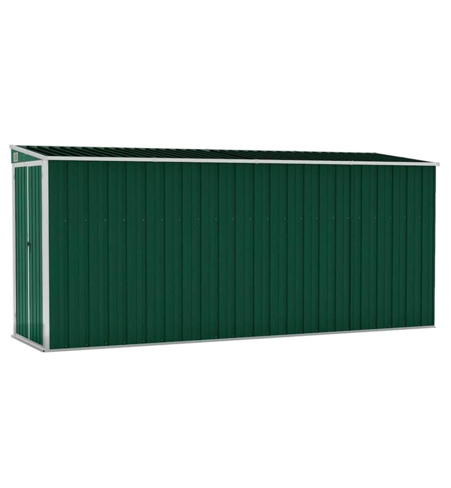 Anbauschuppen Grün 118x382x178 cm Verzinkter Stahl