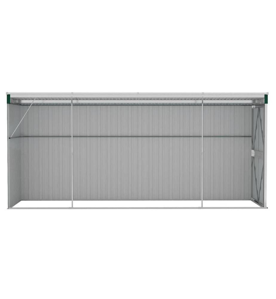 Anbauschuppen Grün 118x382x178 cm Verzinkter Stahl