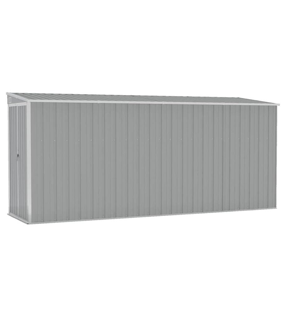 Anbauschuppen Grau 118x382x178 cm Verzinkter Stahl