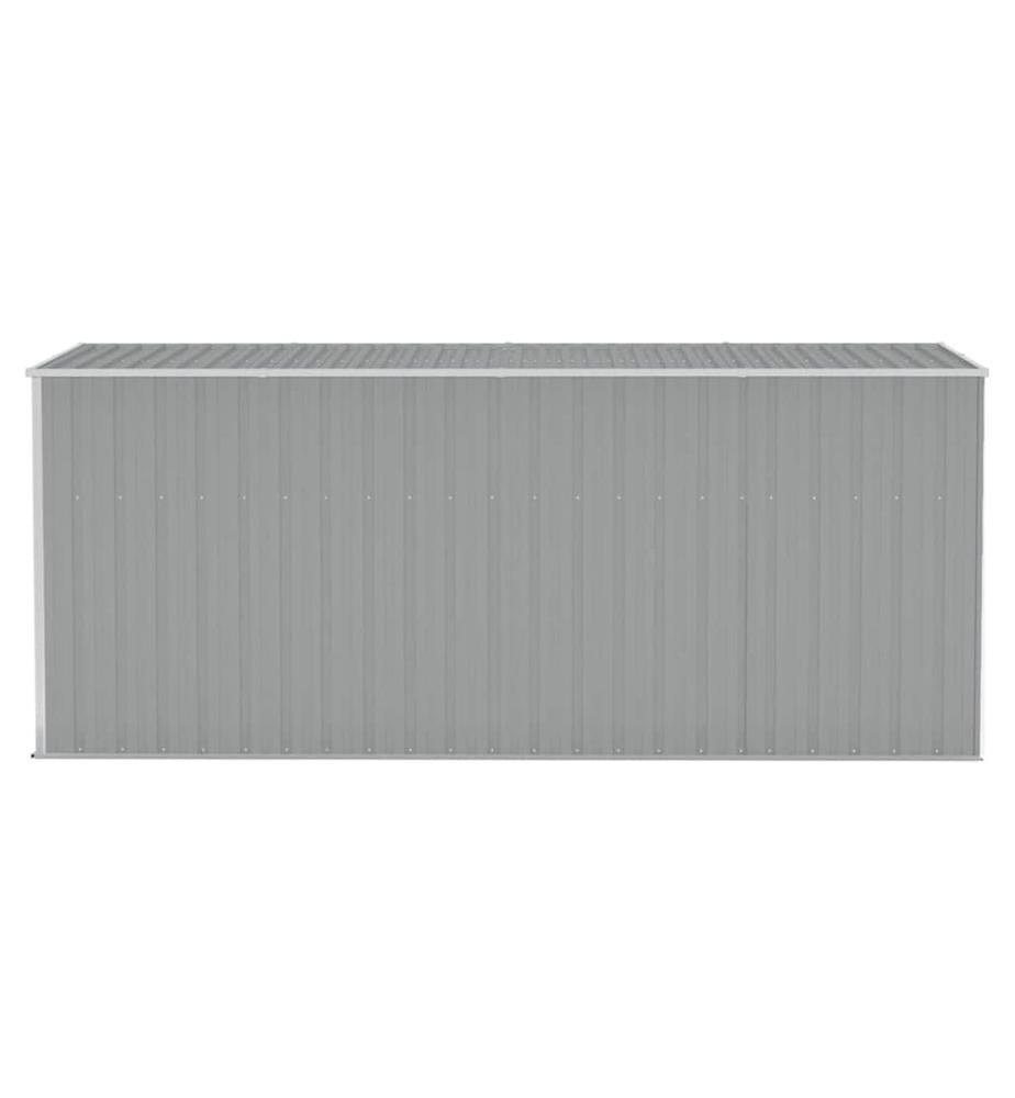 Anbauschuppen Grau 118x382x178 cm Verzinkter Stahl