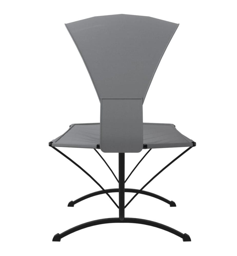 Outdoor-Loungebett mit Dach Grau Stahl und Oxford-Stoff