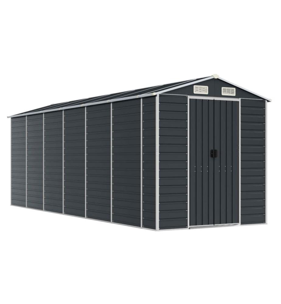 Gerätehaus Anthrazit 191x555x198 cm Verzinkter Stahl