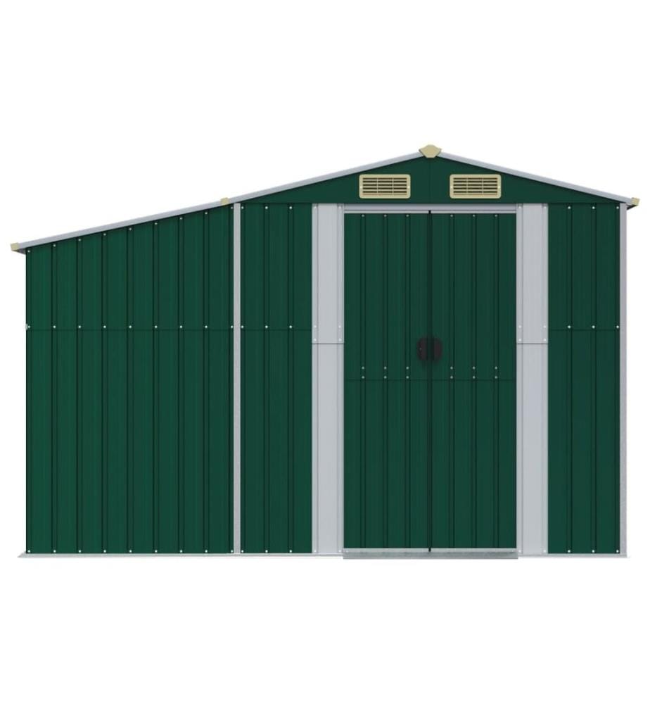 Gerätehaus Grün 277x279x179 cm Verzinkter Stahl