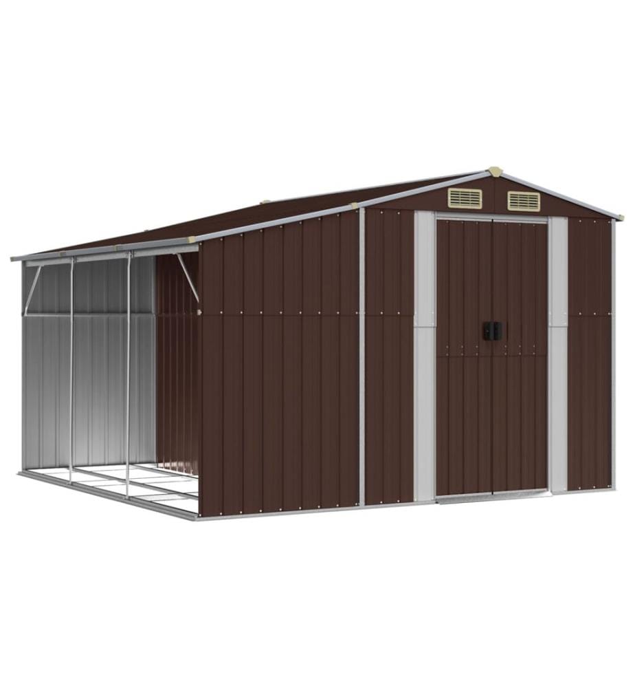 Abri de jardin marron 277x279x179 cm acier galvanisé