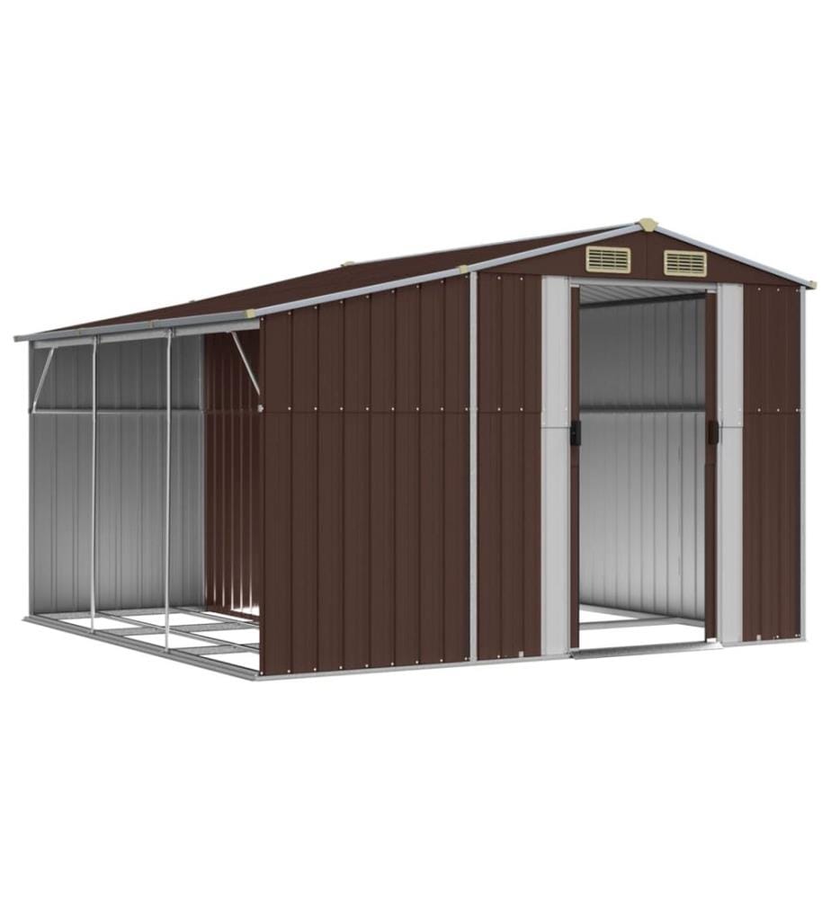 Abri de jardin marron 277x279x179 cm acier galvanisé