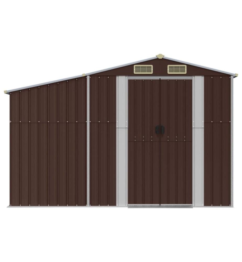 Abri de jardin marron 277x279x179 cm acier galvanisé