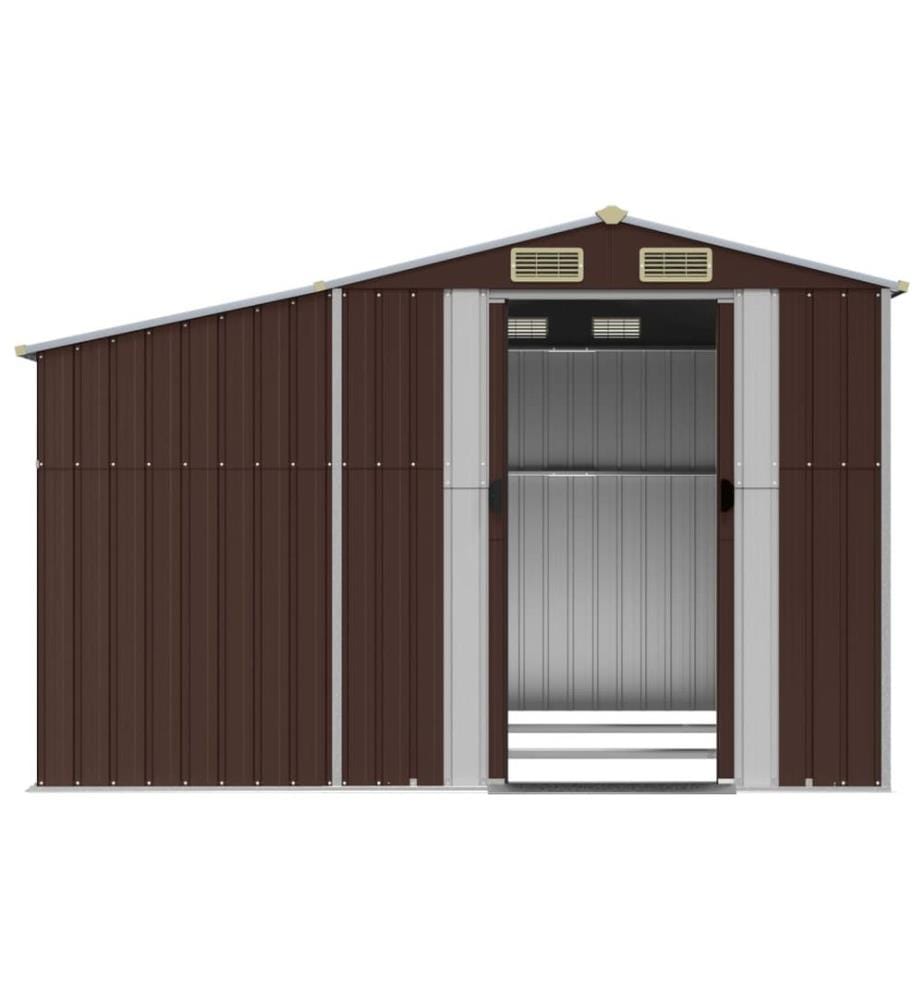 Abri de jardin marron 277x279x179 cm acier galvanisé