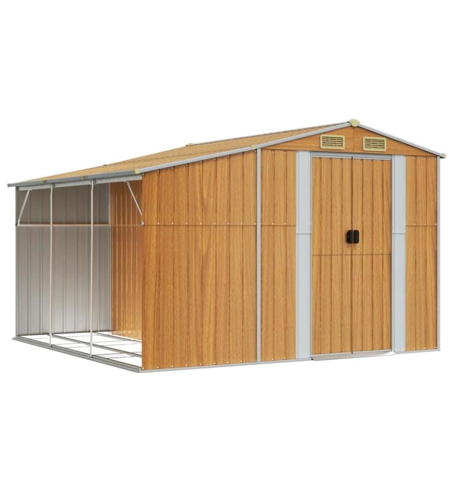 Abri de jardin marron clair 277x279x179 cm Métal galvanisé