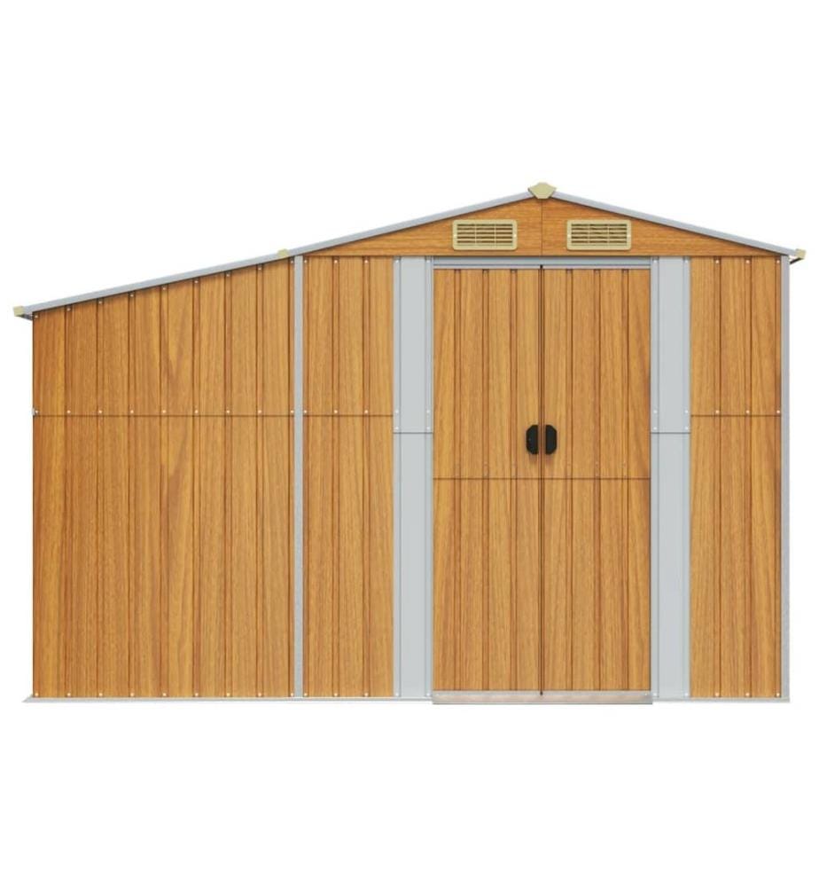 Abri de jardin marron clair 277x279x179 cm Métal galvanisé