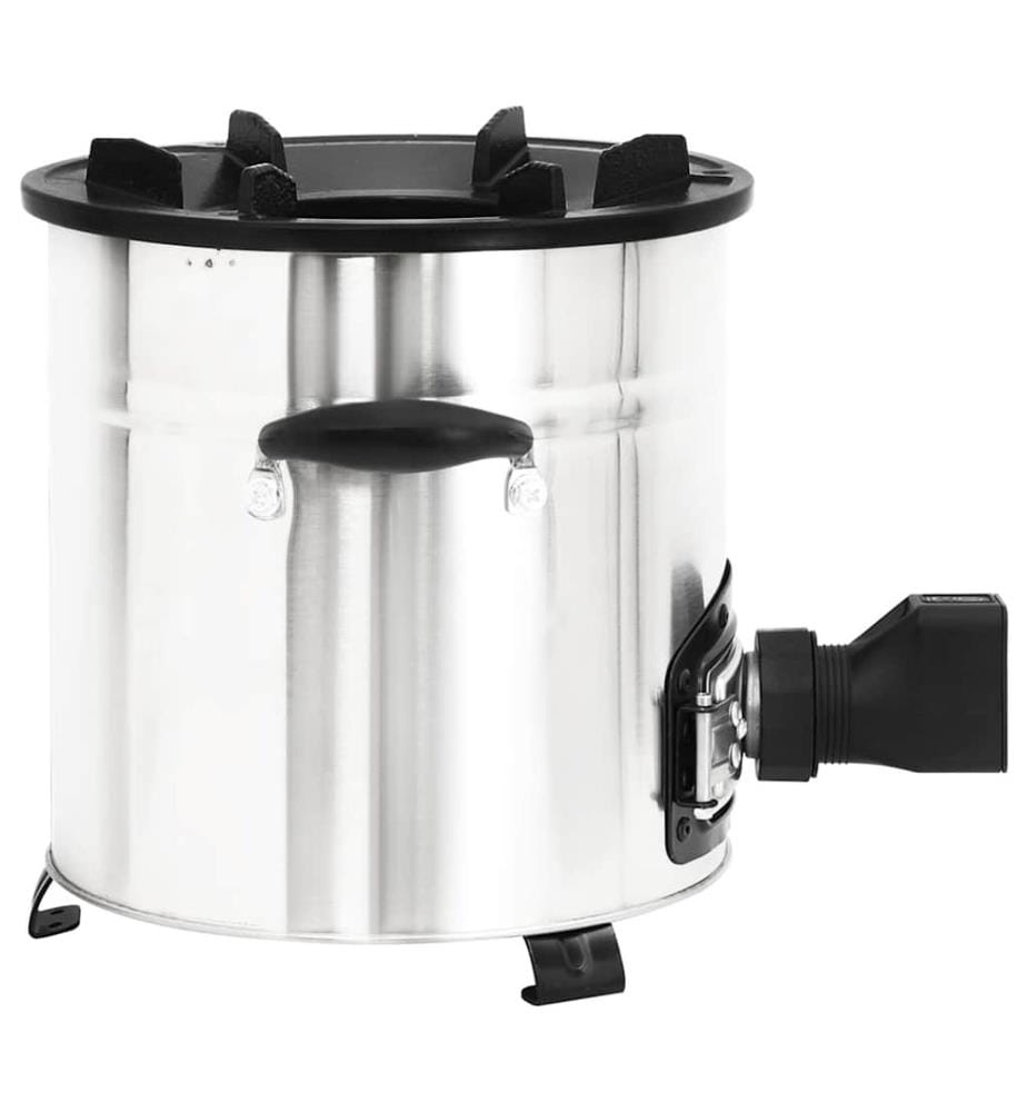 Poêle à bois avec ventilateur USB Argenté 35,5x26x28 cm Inox